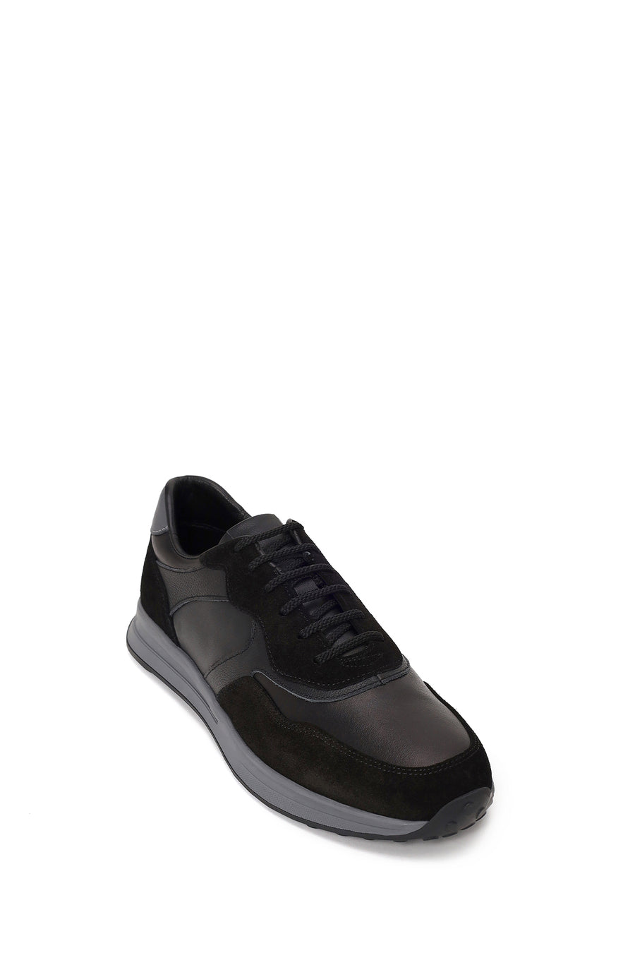 Erkek Siyah Bağcıklı Süet Deri Sneaker