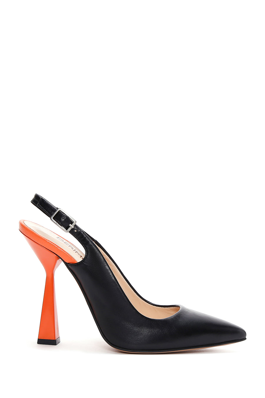 Women's Black Leather Heeled Shoes 22SFD130218 | Derimod