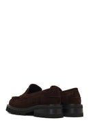 Women's Brown Thick-Soled Suede Leather Loafer | Derimod