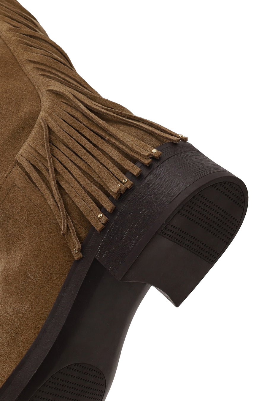 Woman Tan Tassel Suede Boot