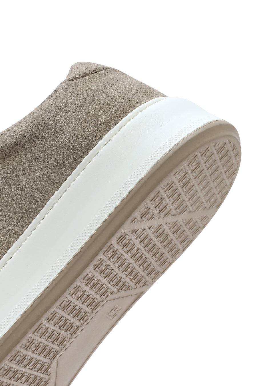 Men's Beige Thick Soled Laced Suede Leather Sneaker
