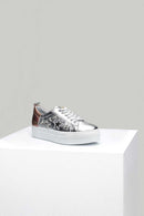 Yıldız Detaylı Gümüş Kadın Deri Sneaker | Derimod