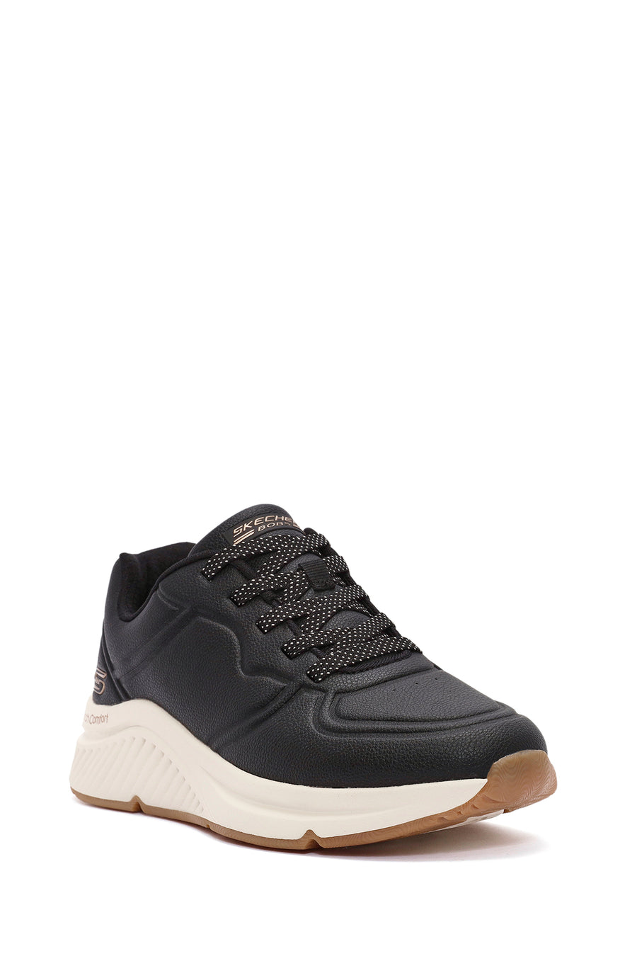 Skechers Kadın Siyah Bobs Arch Bağcıklı Kalın Tabanlı Deri Sneaker