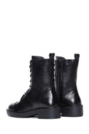 Women's Black Lace-up Zippered Boots | Derimod