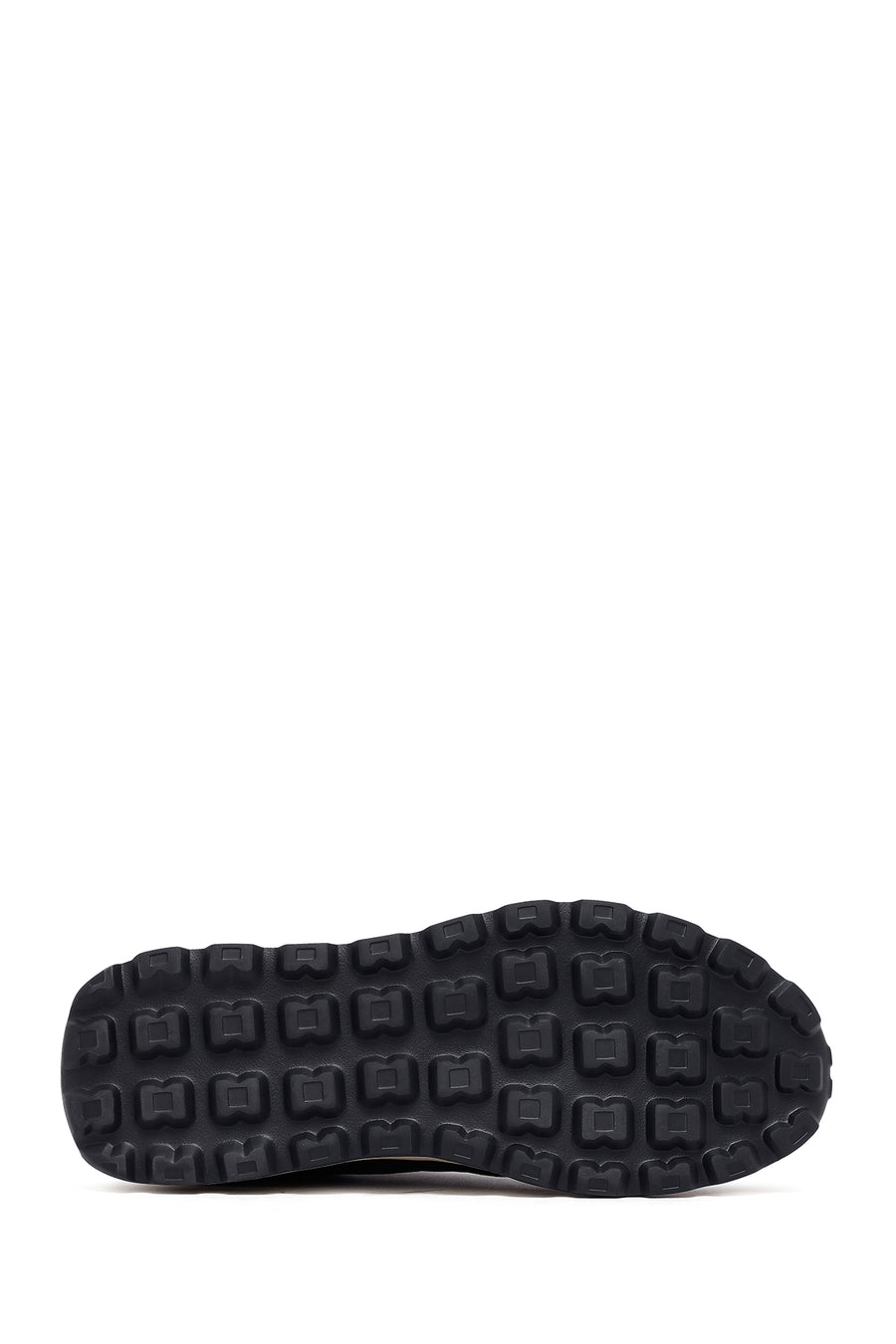 Erkek Siyah Bağcıklı Kalın Tabanlı Deri Sneaker
