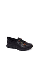 Woman Black Thick-Soled Leather Comfort Shoes | Derimod