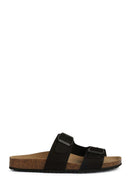 Geox Women's Black D Brionia Nubuck Leather Slippers | Derimod