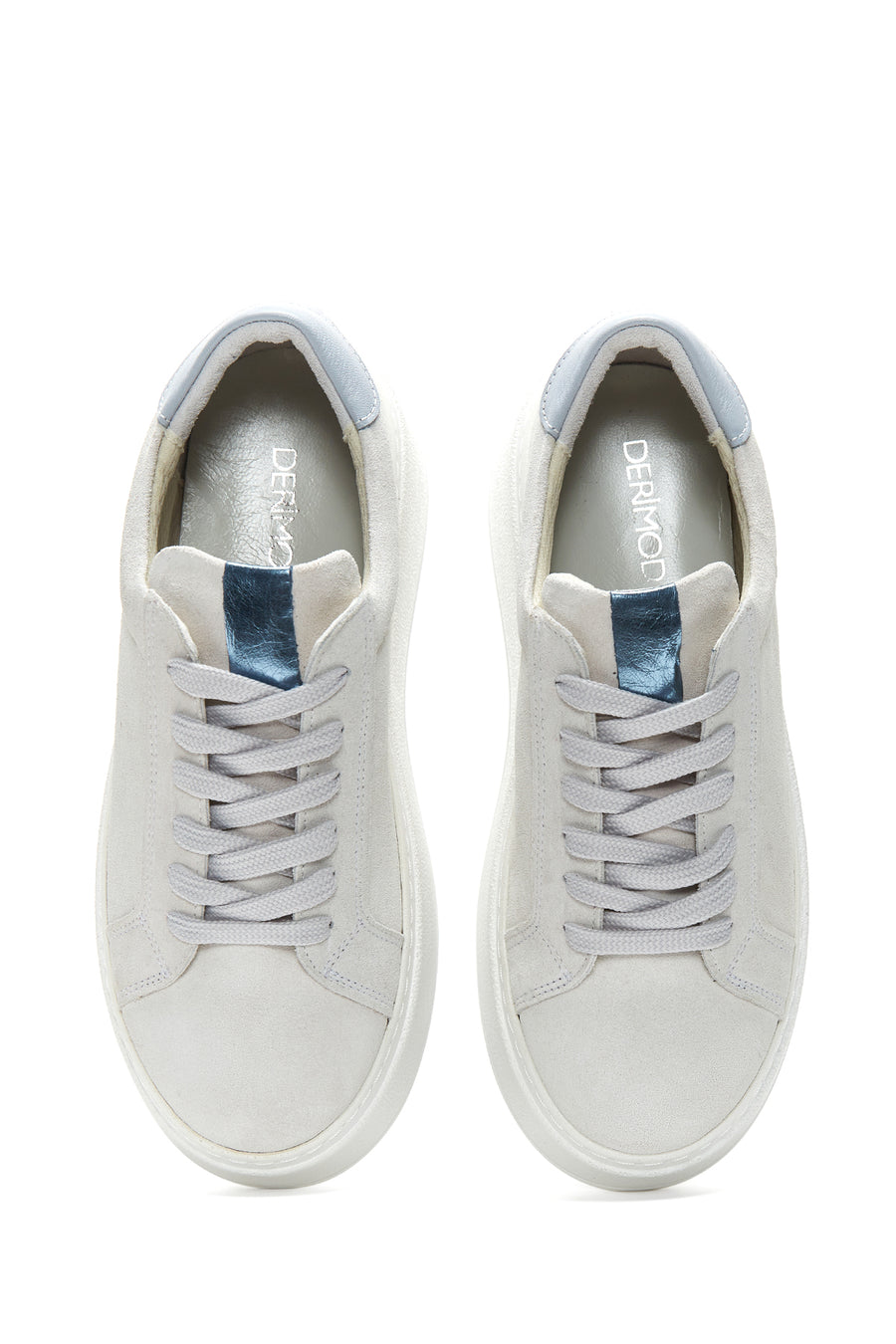 Women's Gray Suede Leather Thick Soled Sneaker
