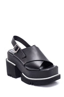 Women's Leather Thick Heeled Platform Sandals | Derimod