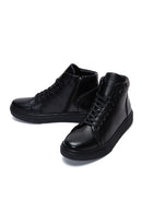 Men's Black Leather Ankle Sneaker Boots | Derimod