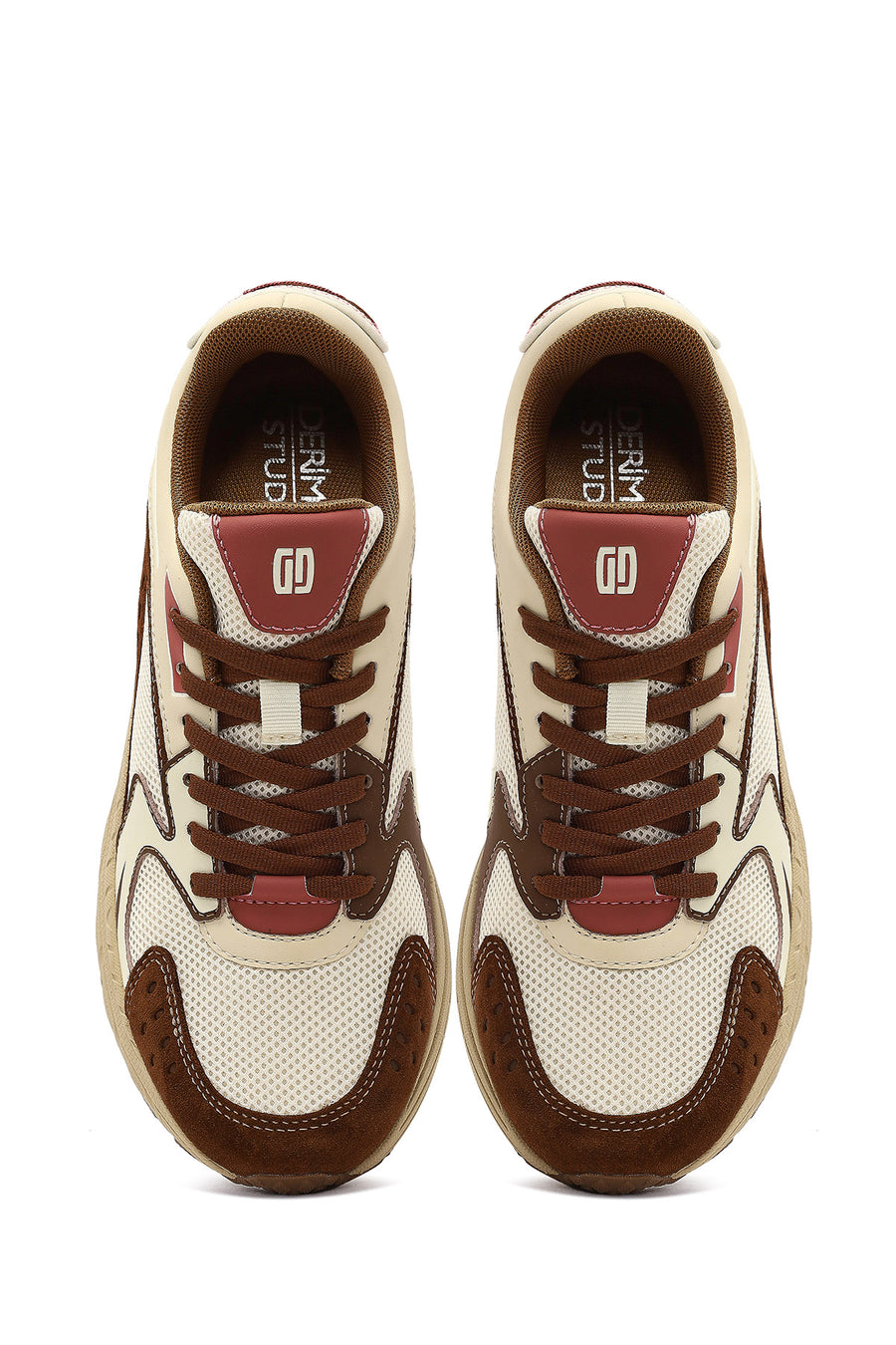 Derimod Studio Kadın Bej Bağcıklı Kalın Tabanlı Sneaker