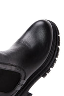 Women's Black Leather Thick Soled Chelsea Boots | Derimod