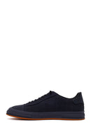 Erkek Lacivert Bağcıklı Nubuk Deri Sneaker | Derimod