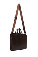 Male Brown Long Strap Leather Briefcase | Derimod