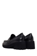 Kadın Siyah Kalın Topuklu Deri Maskülen Loafer | Derimod