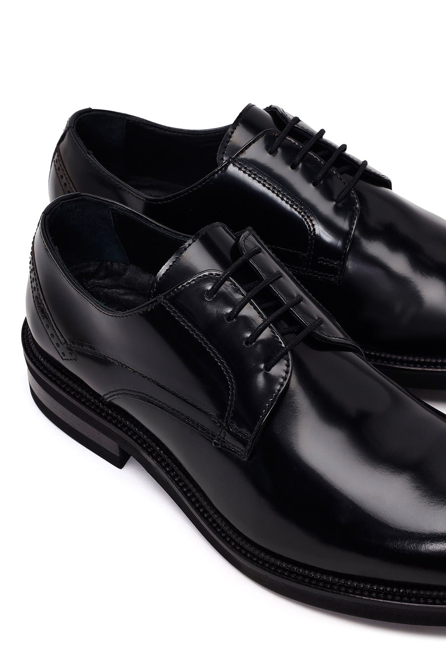 Male Black Lace-up Leather Casual Shoes