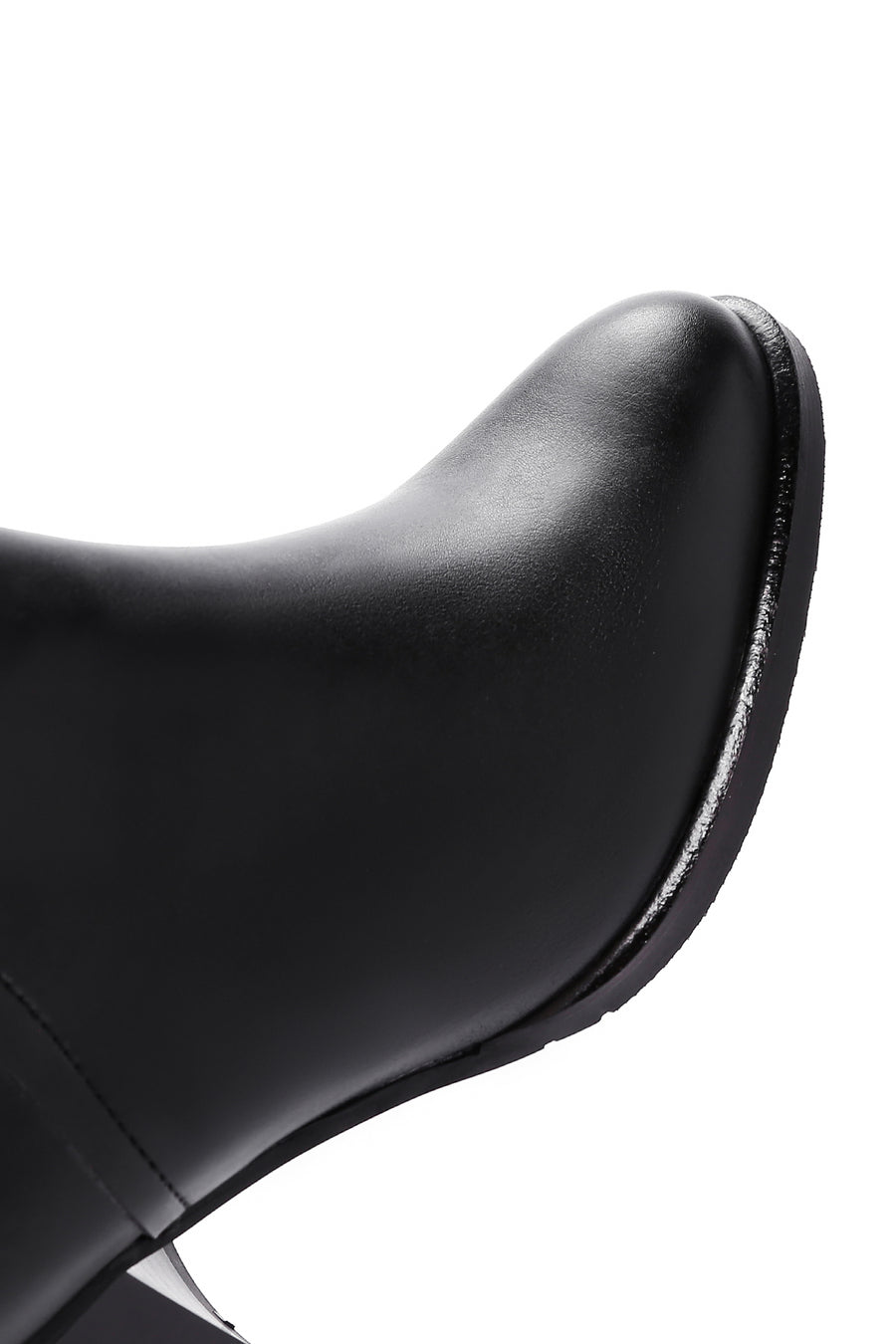 Women's Black Zippered Chunky Heel Boots