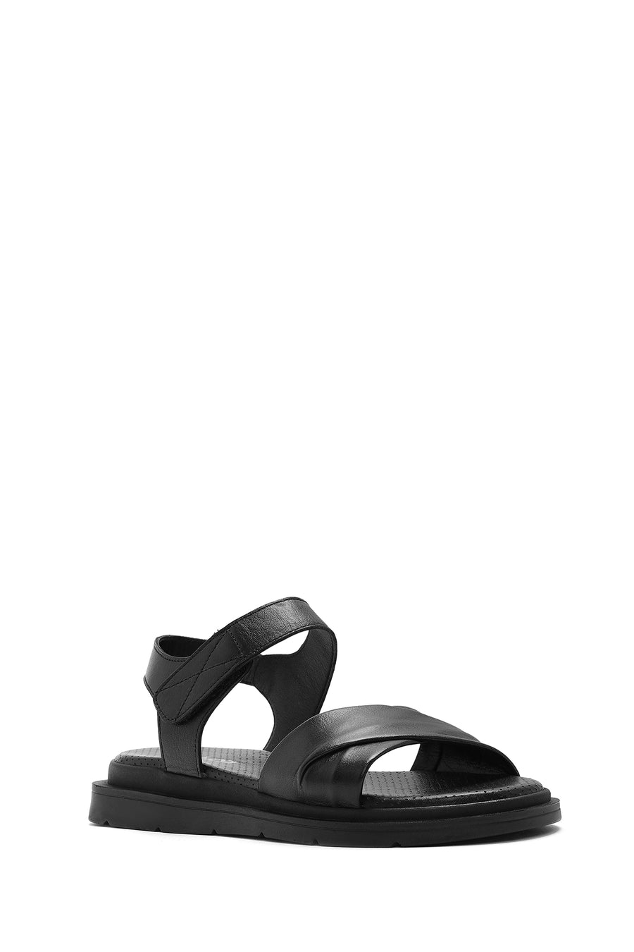 Women's Black Strappy Leather Sandals