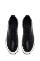 Male Black Lace-Up Leather Sneaker | Derimod