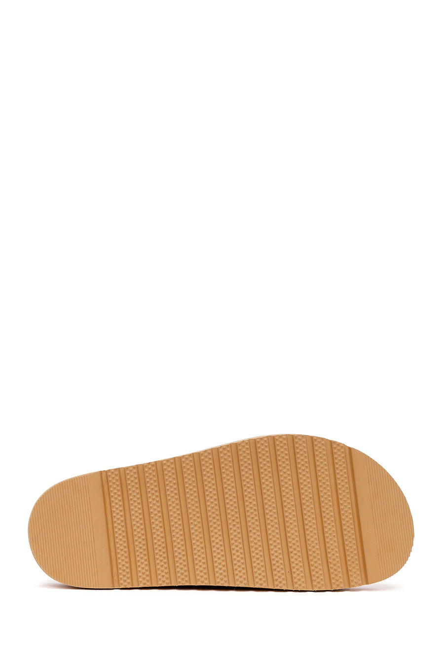 Women's Tan Double Buckle Suede Leather Slippers