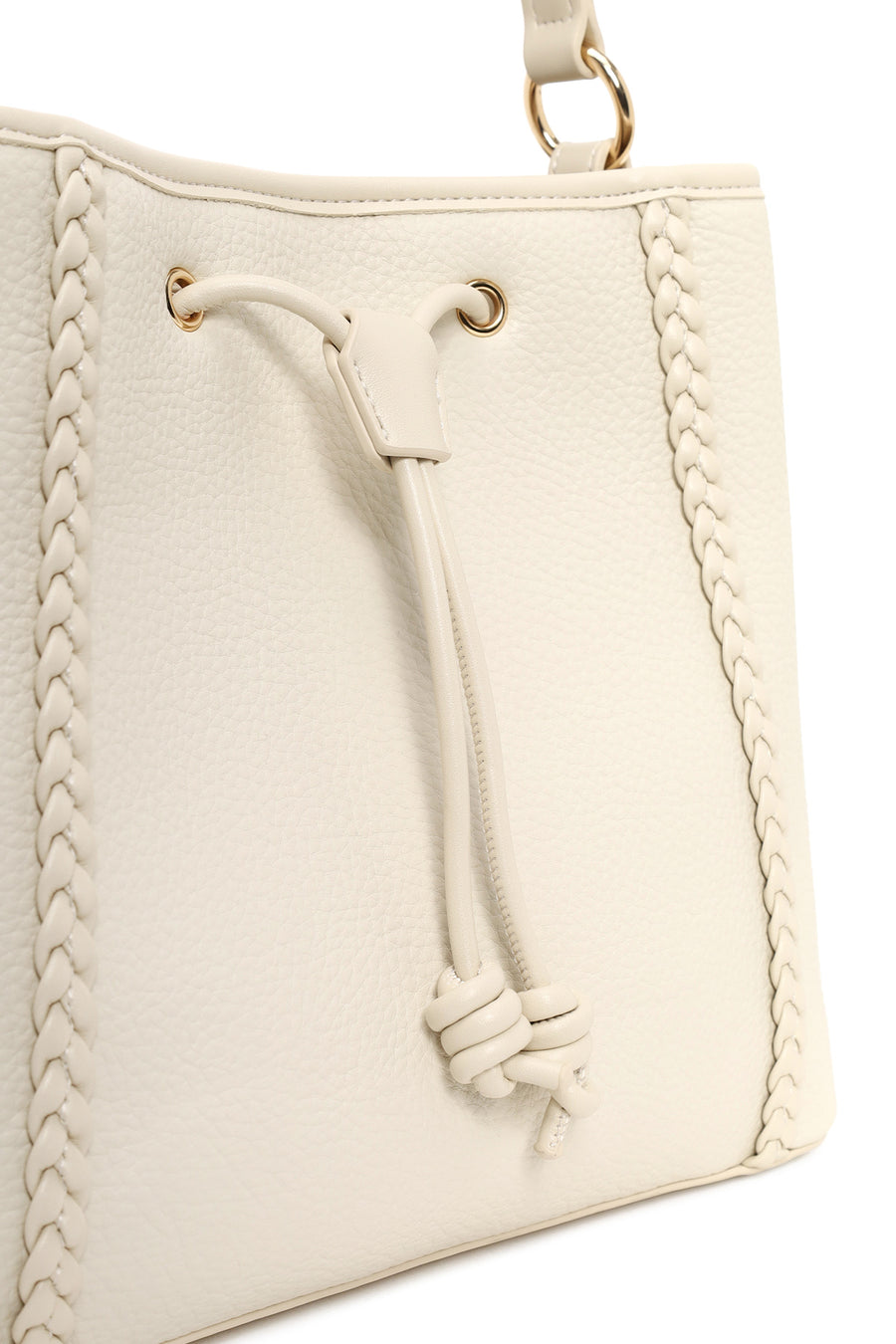 Woman Cream Long-Strap Shoulder Bag
