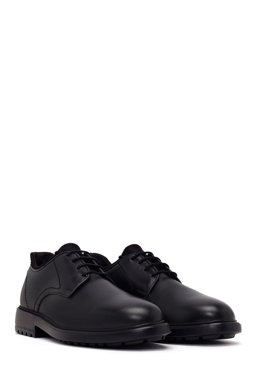 Male Black Lace-Up Leather Casual Shoes