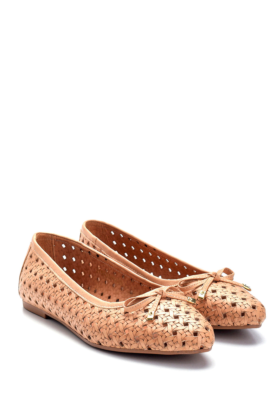 Women's Leather Printed Ballerinas