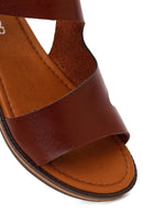 Women's Brown Buckle Leather Bodrum Sandals | Derimod