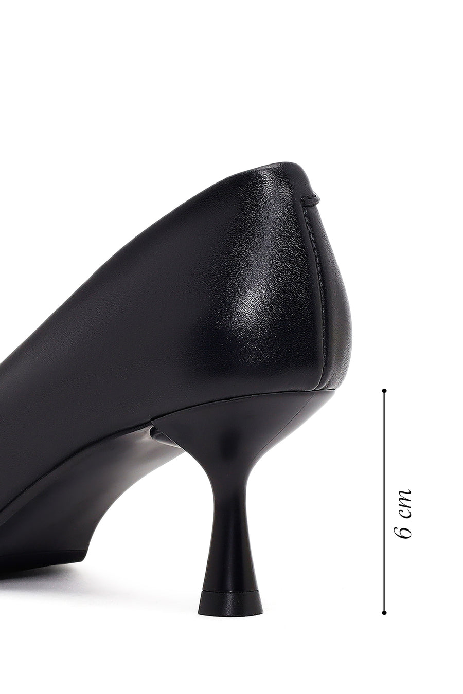 Woman Black Thin-Heeled Leather Stiletto