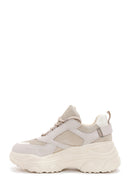 Women's Beige Lace-Up Chunky Sole Sneakers | Derimod