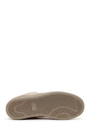 Woman Beige Lace-up Suede Leather Sneaker | Derimod