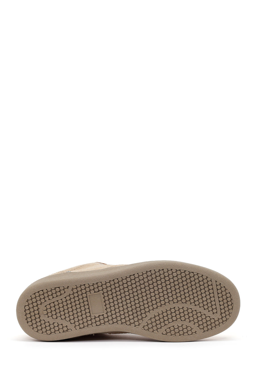 Woman Beige Lace-up Suede Leather Sneaker