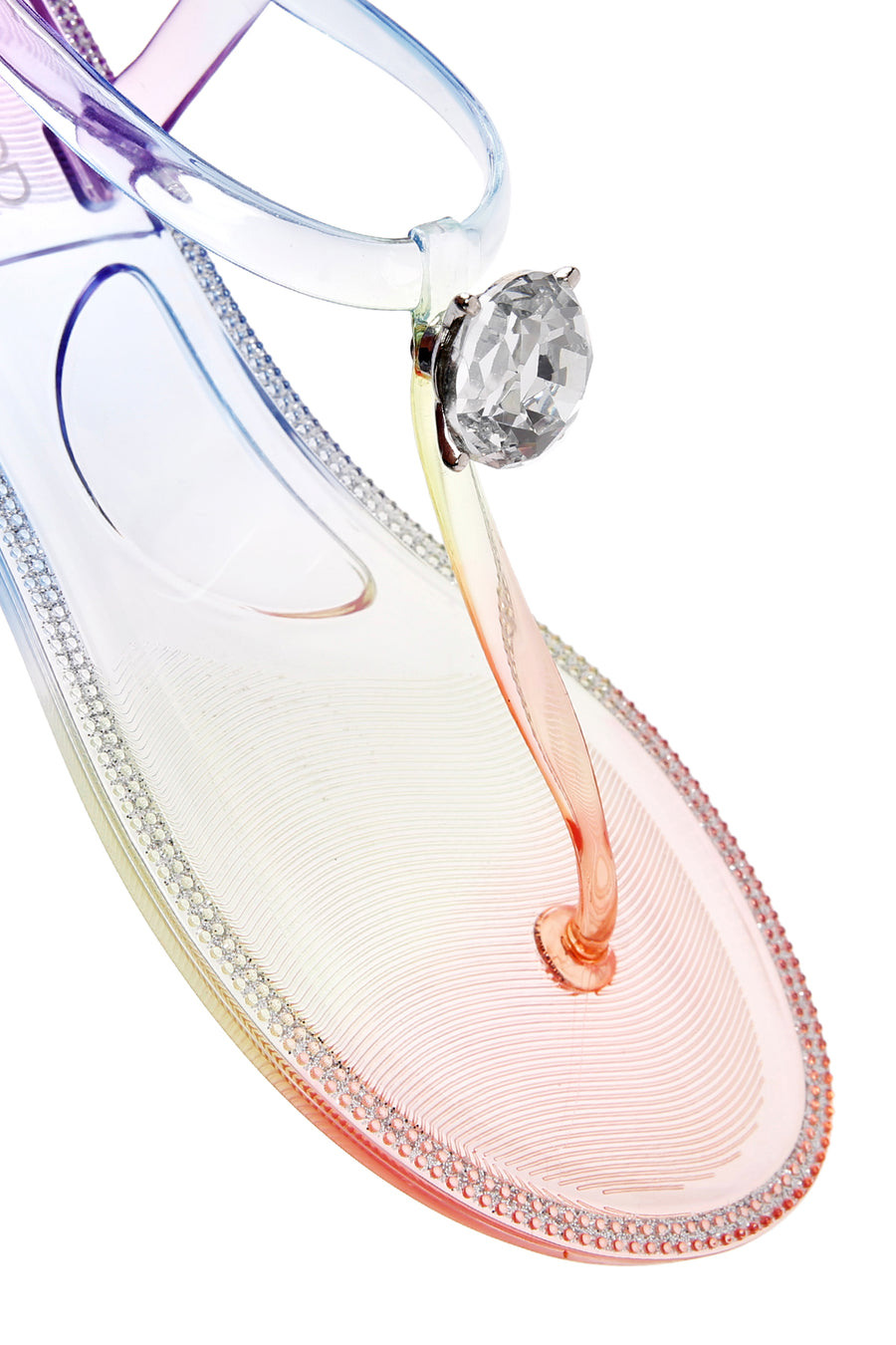 Women's Multicolored Jelly Stone Flip Flops Sandals