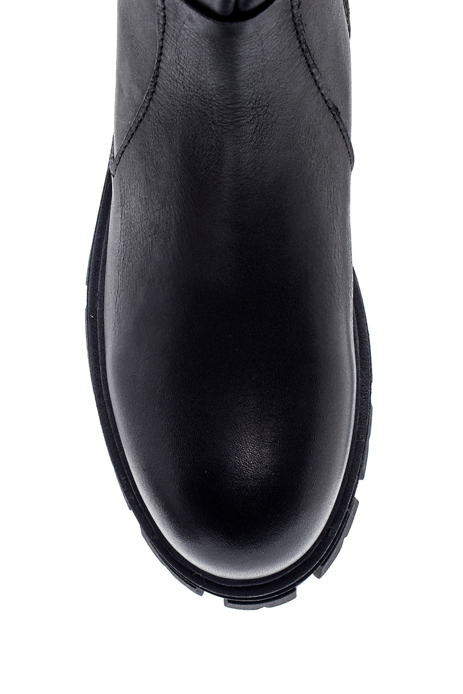 Women's Leather Zippered High Heel Boots