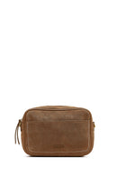 Woman Tan Long-Strap Suede Crossbody Bag | Derimod