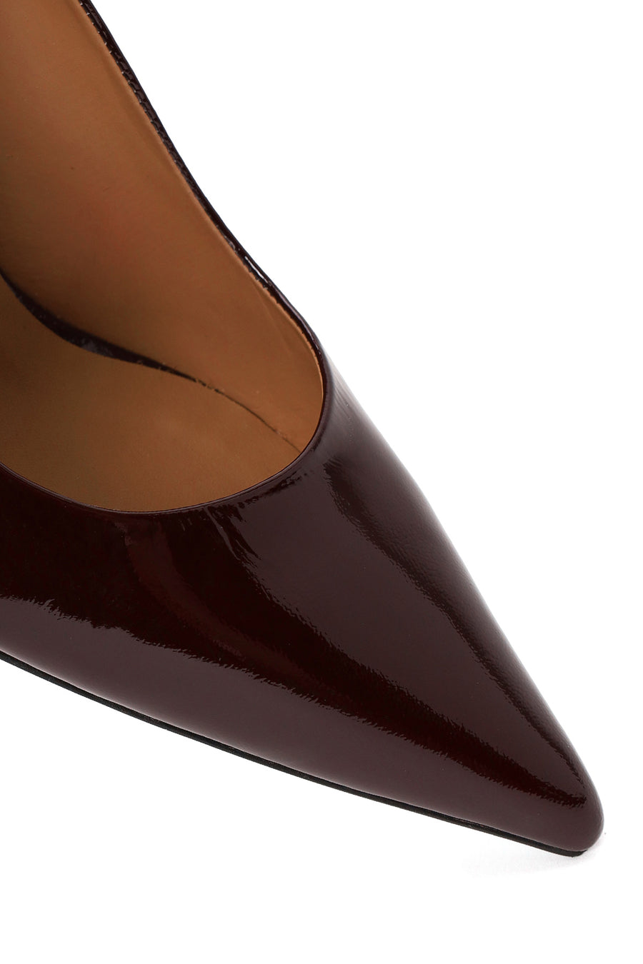 Woman Burgundy Thin-Heeled Patent Leather Leather Stiletto