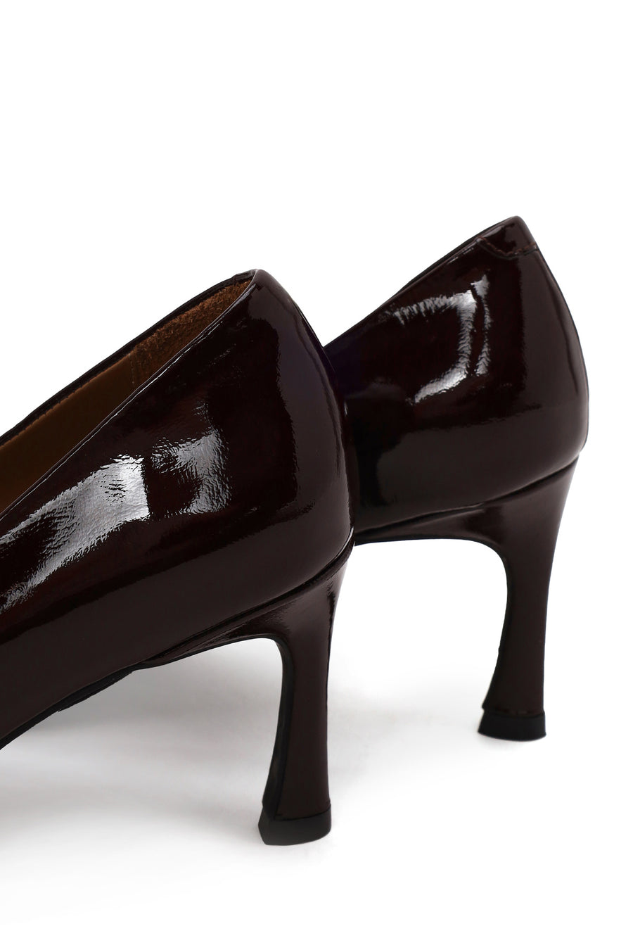 Woman Burgundy Thin-Heeled Patent Leather Leather Stiletto