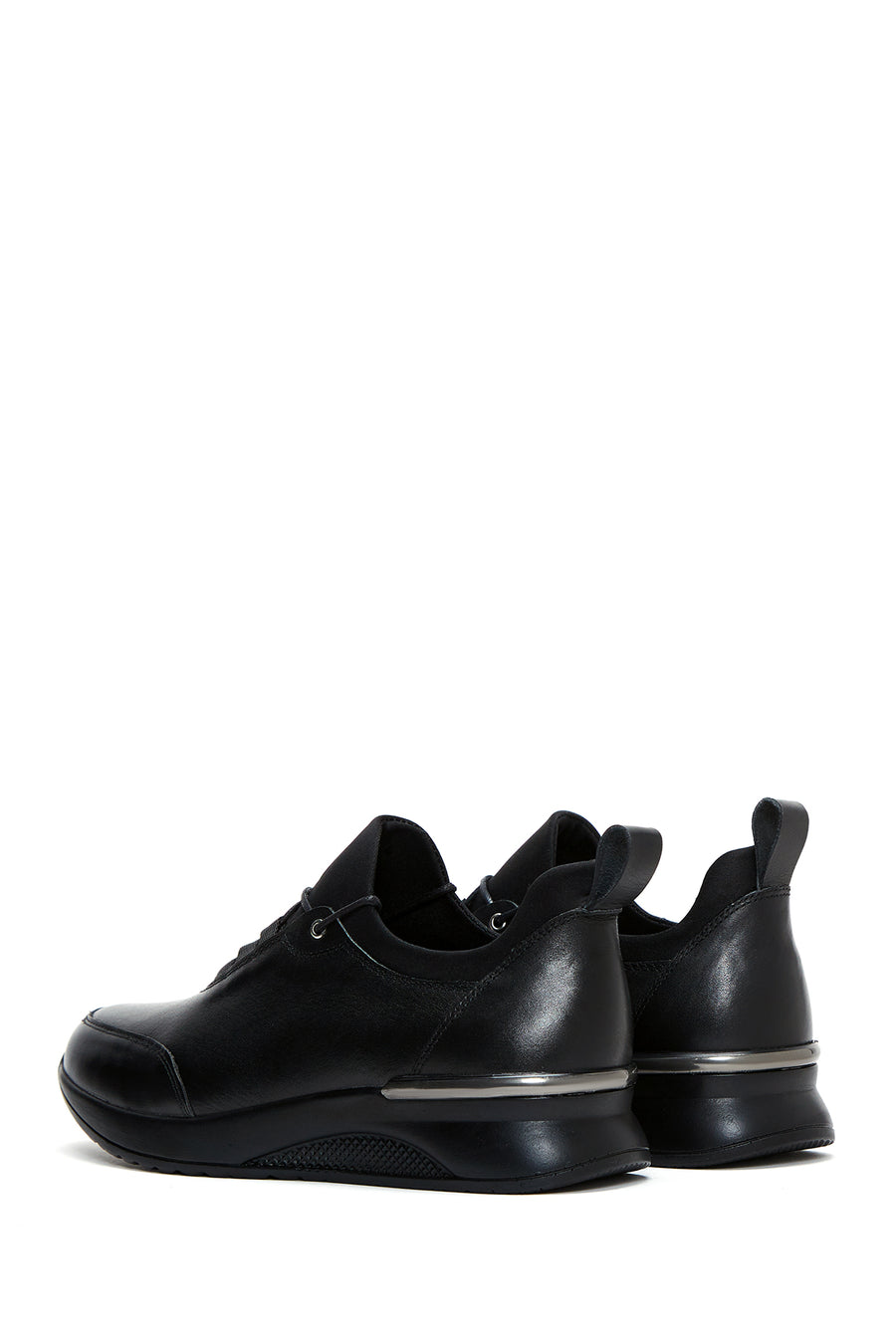 Women's Black Leather Sneaker