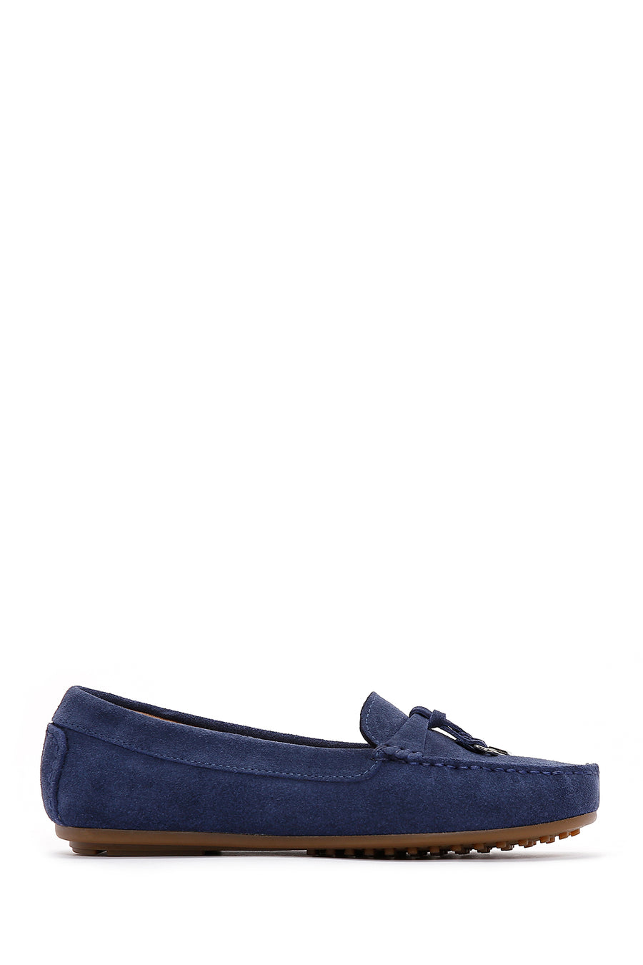 Kadın Lacivert Süet Deri Loafer 24SFD290810 | Derimod