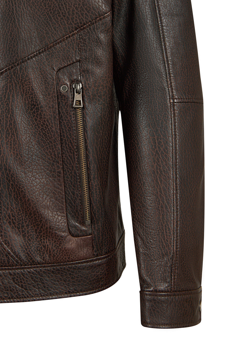 Reynold Male Brown Short Leather Jacket
