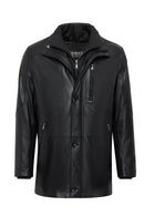 Nathan Men's Black Leather Coat | Derimod