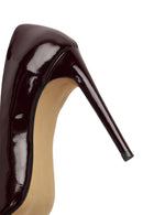 Woman Burgundy High Thin-Heel Patent Leather Leather Stiletto | Derimod
