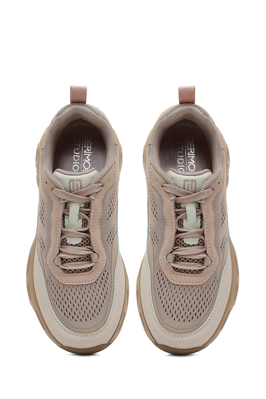 Derimod Studio Kadın Bej Bağcıklı Kalın Tabanlı Sneaker