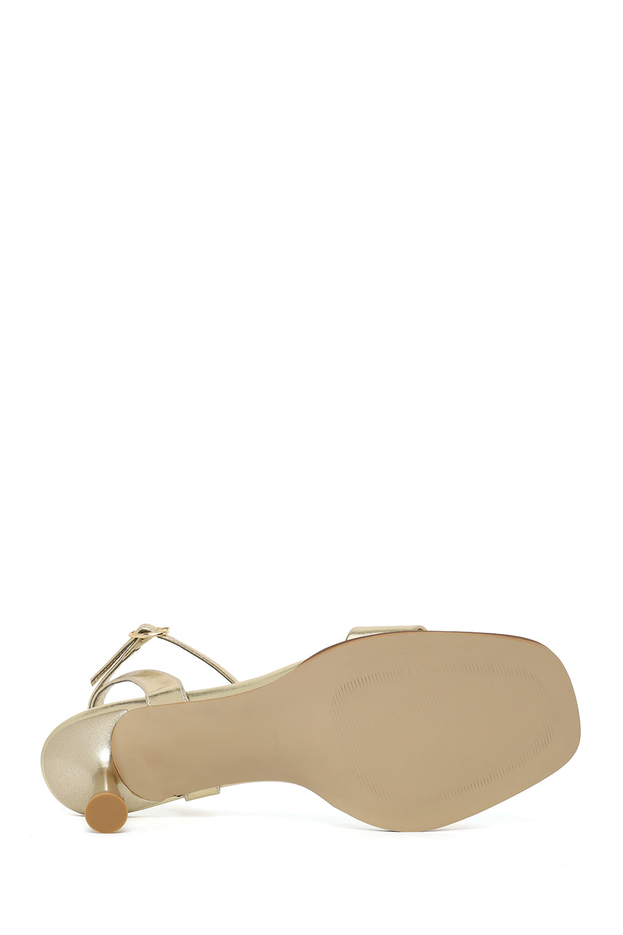 Women's Gold Ankle Buckle Thin Heel Metallic Sandals