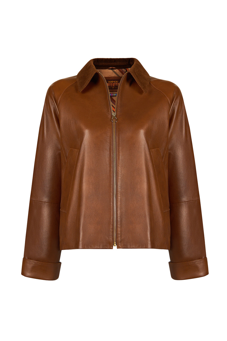 Devon Woman Camel A-From Leather Jacket