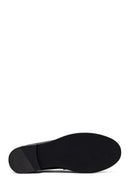 Woman Black Leather Masculine Loafers | Derimod