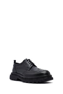 Male Black Lace-Up Thick-Soled Leather Casual Shoes | Derimod