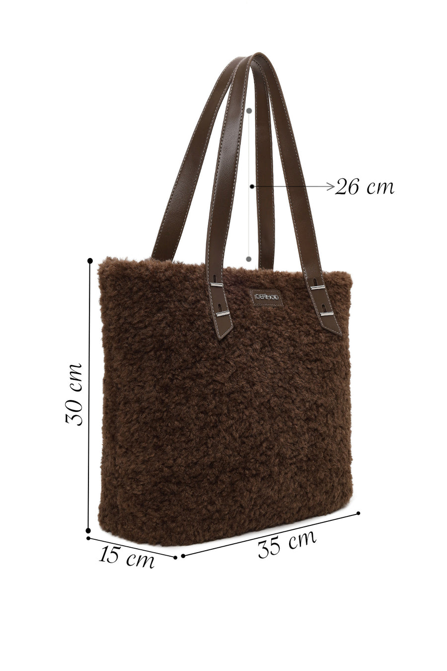 Kadın Kahverengi Peluş Teddy Omuz Çantası