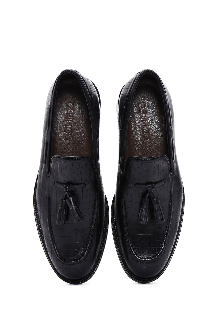 Men's Black Leather Tasseled Classic Loafer