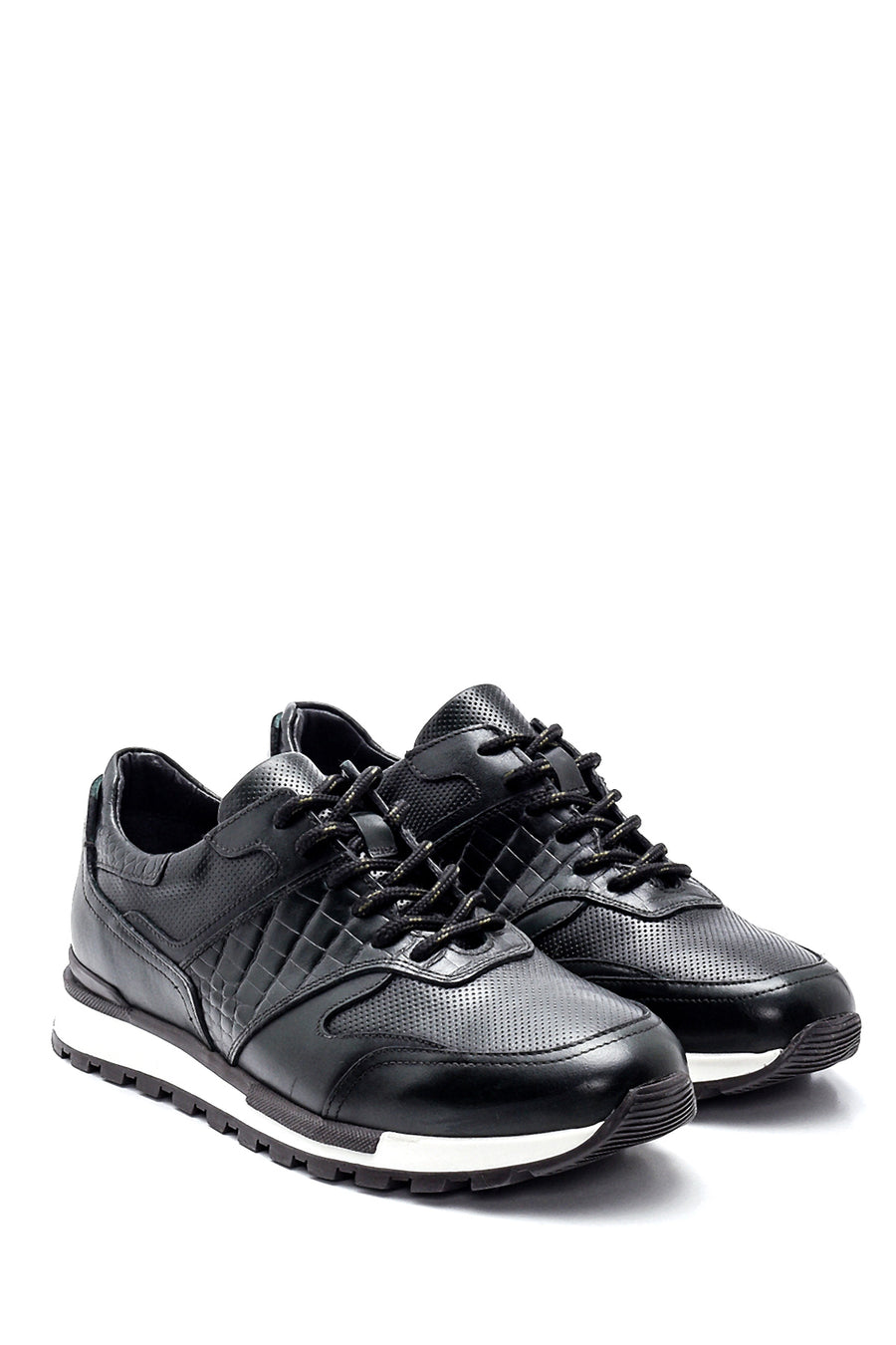 Men's Leather Crocodile Detailed Sneaker